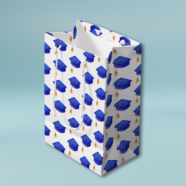  Royal Blue Graduation Cap High School Graduation Medium Gift Bag (Creator Uploaded)