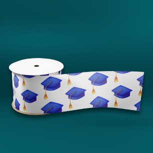  Royal Blue Graduation Cap with Tassels Graduation Satin Ribbon
