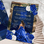 Royal Blue Grand Palace Quinceañera Princess Invitation<br><div class="desc">Royal Blue Grand Palace Quinceañera Princess Invitation</div>
