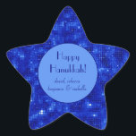 Royal Blue Hanukkah Personalised Star Sticker<br><div class="desc">These fabulous gift tags would look great on all your Hanukkah gifts.  They are so festive in a star shape,  Happy Hanukkah,  and your first names in modern fonts.  They'll look so lovely on your gifts.</div>