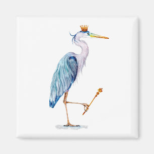Royal Blue Heron Magnet