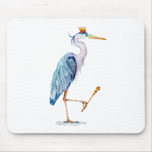 Royal Blue Heron Mouse Pad