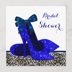 Royal Blue High Heel Bridal Shower Invitation