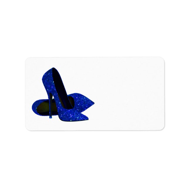 Royal Blue High Heel Shoe Address Labels (Front)