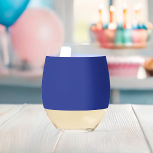 Royal Blue Holiday Elegance Stemless Wine Glass