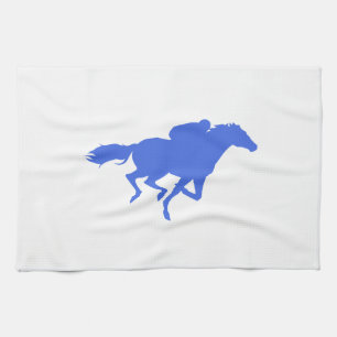Royal Blue Horse Racing Tea Towel