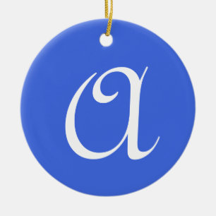 Royal Blue Initial Letter Trendy Elegant Ceramic Ornament