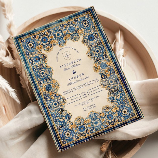 Royal Blue Islamic Wedding Invitation (Creator Uploaded)