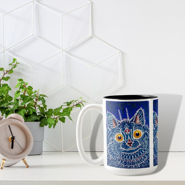 Royal blue Kaleidoscope Cat mug (Creator Uploaded)