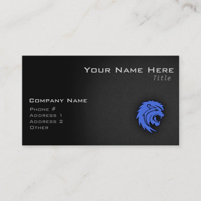 Royal Blue Leo Business Card (Front)