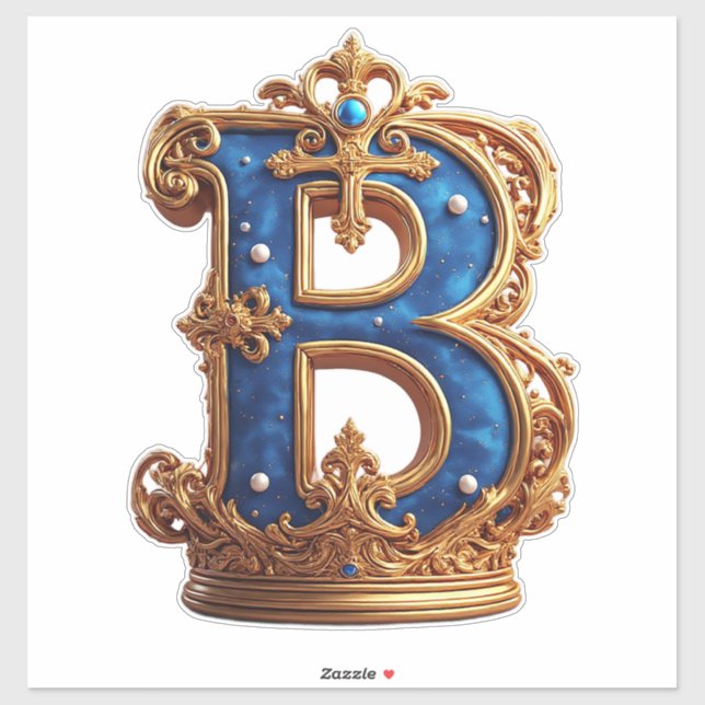 Royal Blue Letter B Monogram (Sheet)