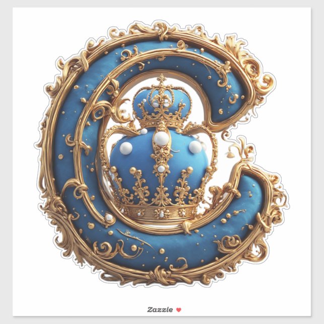 Royal Blue Letter C Monogram (Sheet)