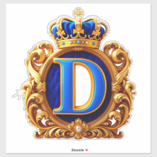 Royal Blue Letter D Monogram