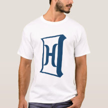 Royal Blue Letter H Elegant Initial Monogram
