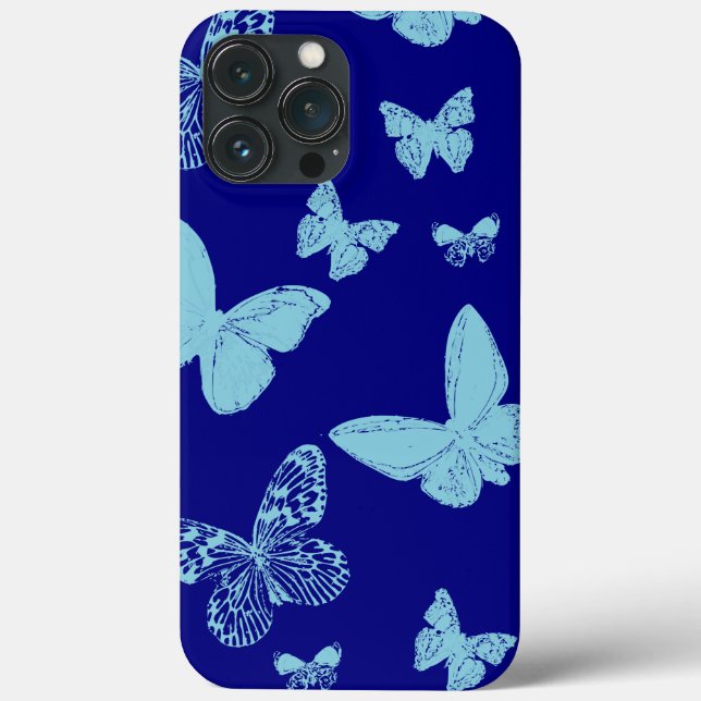 royal blue Light Blue Monarch Butterflies Case-Mate iPhone Case (Back)