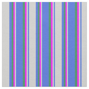 Royal Blue, Light Grey, Fuchsia, and Sea Green Fabric