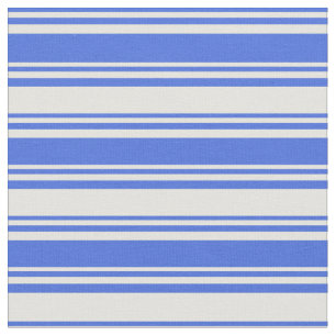 Royal Blue & Light Yellow Coloured Stripes Fabric