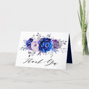 Royal Blue Lilac Purple Bridal Shower Thank You