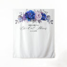 Royal Blue Lilac Purple Floral Bridal Shower Photo