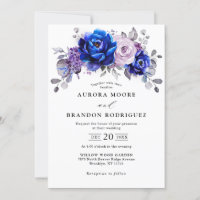 Royal Blue Lilac Purple Floral Wedding
