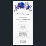 Royal Blue Lilac Purple Floral Wedding Program<br><div class="desc">Elegant royal blue lilac lavender floral theme wedding program featuring elegant bouquet of royal blue,  Navy,  silver,  lilac colour rose flowers buds and sage green eucalyptus leaves. Please contact me for any help in customisation or if you need any other product with this design.</div>