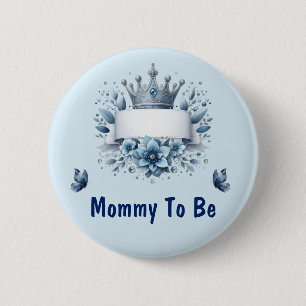 Royal Blue Little Prince Mummy To Be Button