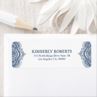 Royal Blue Mandala Lace On White