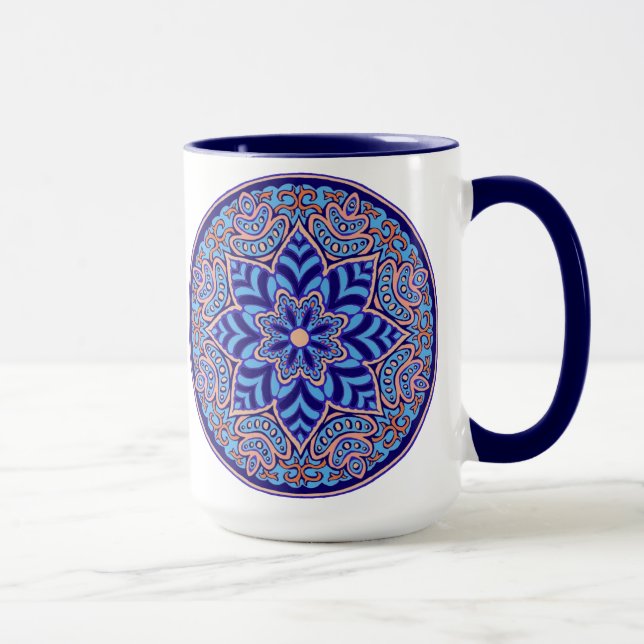 Royal Blue Mandala Mug (Right)