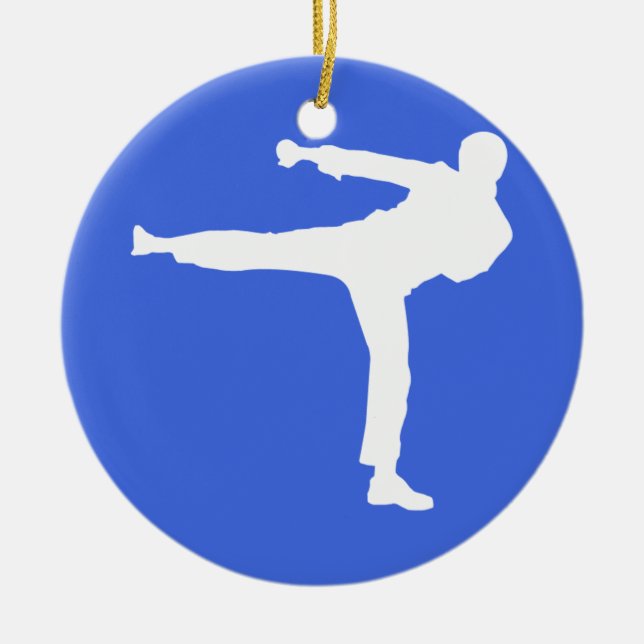 Royal Blue Martial Arts Ceramic Tree Decoration (Front)