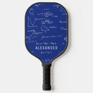 Royal Blue Math Physics Equations Personalised Pickleball Paddle
