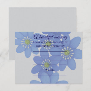 Royal blue Memorial Message Card