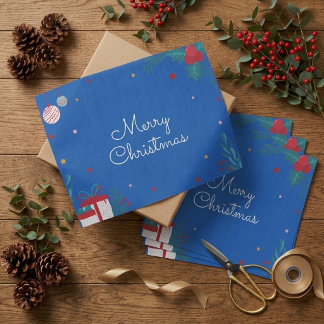 Royal Blue Merry Christmas Tissue Paper
