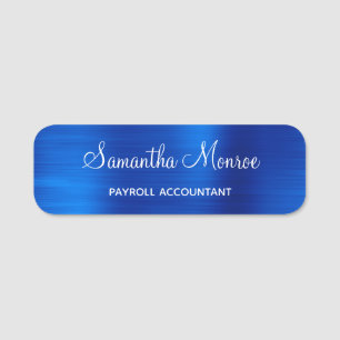 Royal Blue Metallic Name Tag