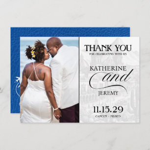 Royal Blue Mexico Passport Thank You Card