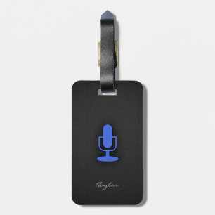 Royal Blue Microphone Luggage Tag
