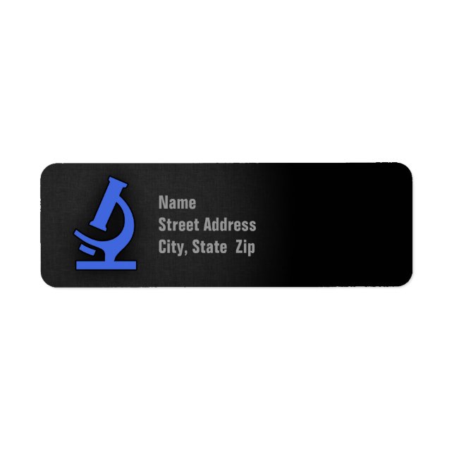 Royal Blue Microscope Return Address Label (Front)