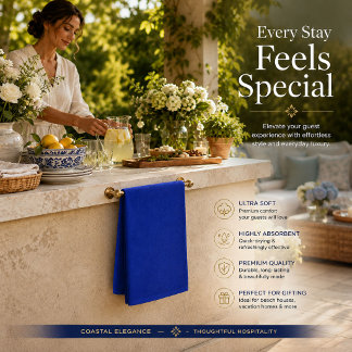 Royal Blue Minimalist Guest Towel Napkin