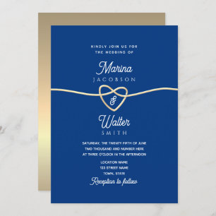 Royal Blue Minimalist Wedding Invitation