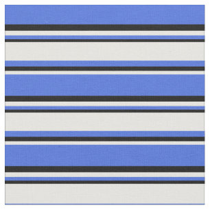 Royal Blue, Mint Cream, and Black Coloured Pattern Fabric