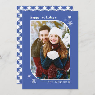 Royal Blue Modern Minimalist Photo Card