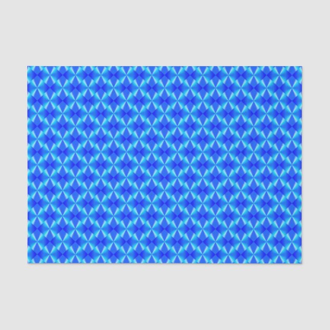 Royal Blue Modern Trendy Pattern  Tissue Paper (Front)