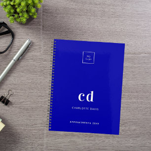 Royal blue monogram business logo 2026 planner