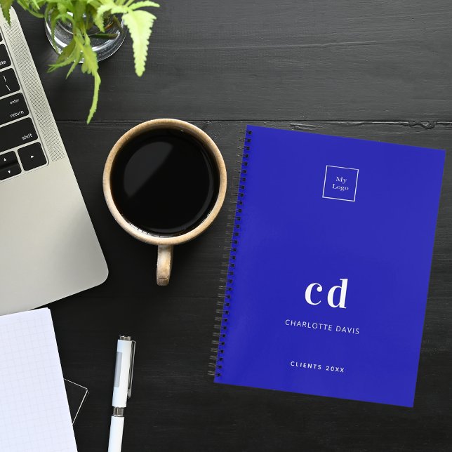 Royal blue monogram business logo notebook (Creator Uploaded)