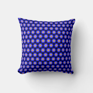 Royal Blue Morning Glory Flowers Floral Pattern Cushion