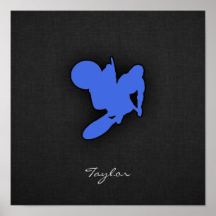 Royal Blue Motocross Poster