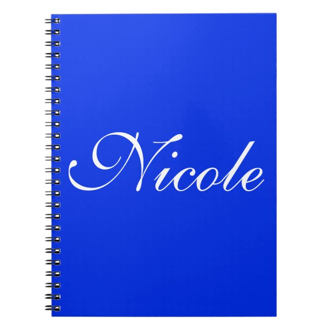 Royal Blue Notebook, Customised Name Notebook (Front)