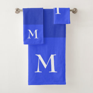 Royal Blue Ombre Monogrammed Bath Towel Set