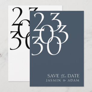 Royal Blue Opulence Minimal Typography Wedding Save The Date