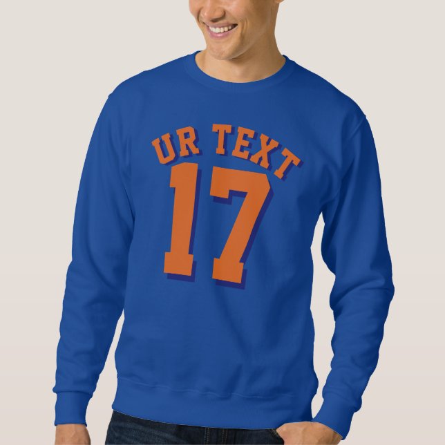 Royal Blue & Orange Adults | Sports Jersey Design Sweatshirt (Front)