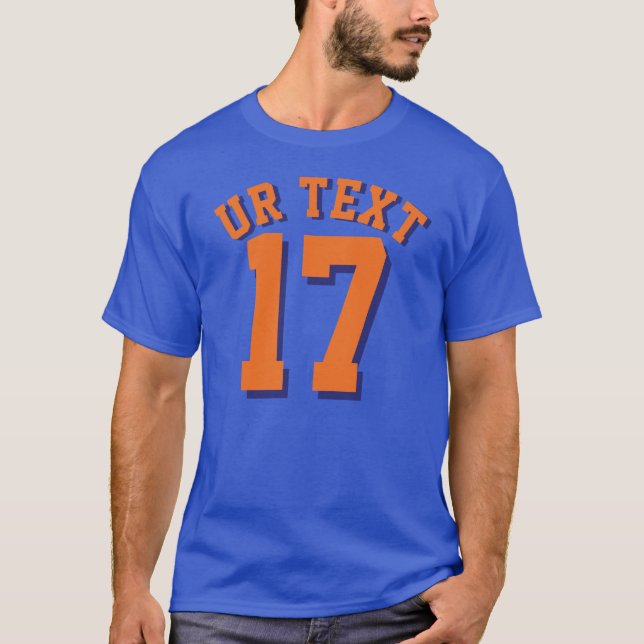 Royal Blue & Orange Adults | Sports Jersey Design T-Shirt (Front)